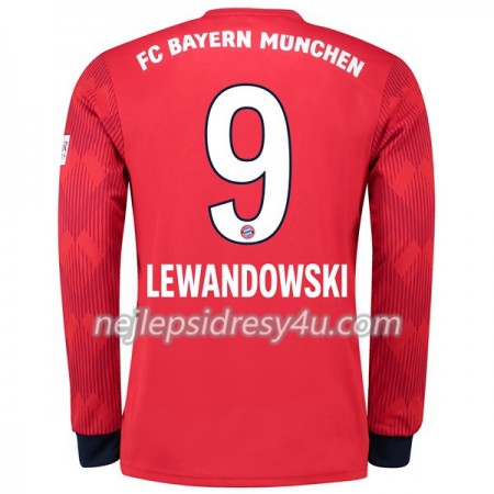 Fotbalový Dres FC Bayern Mnichov Lewandowski 9 Domácí 2018/19 Dlouhý Rukáv